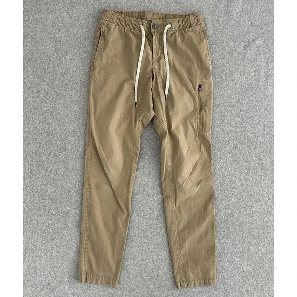 Vuori Pants Mens Small Khaki Jogger Stretch Travel Ripstop Climber Casual V412 - Picture 1 of 10